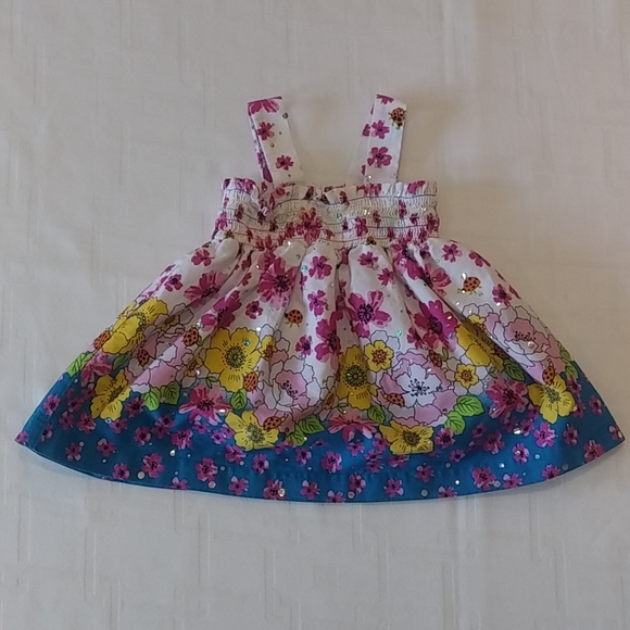 Newberry Flowered/Sparkly Summer Dress Size 6Month - Picture 1 of 8